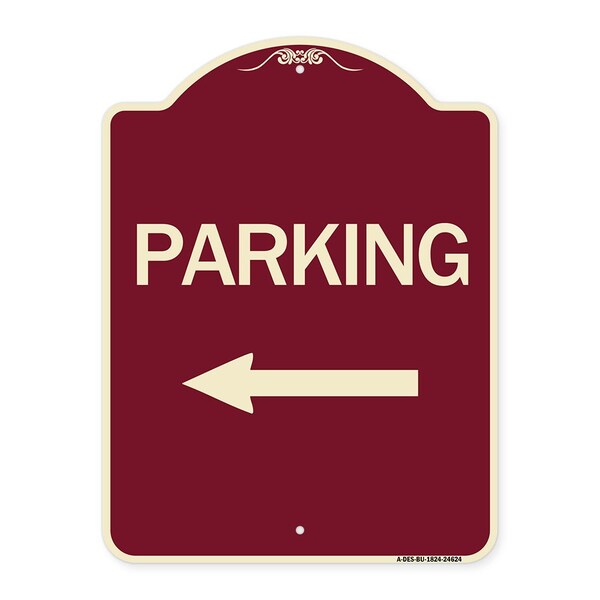 Signmission Parking With Left Arrow Heavy-Gauge Aluminum Architectural Sign, 24" x 18", BU-1824-24624 A-DES-BU-1824-24624 - main